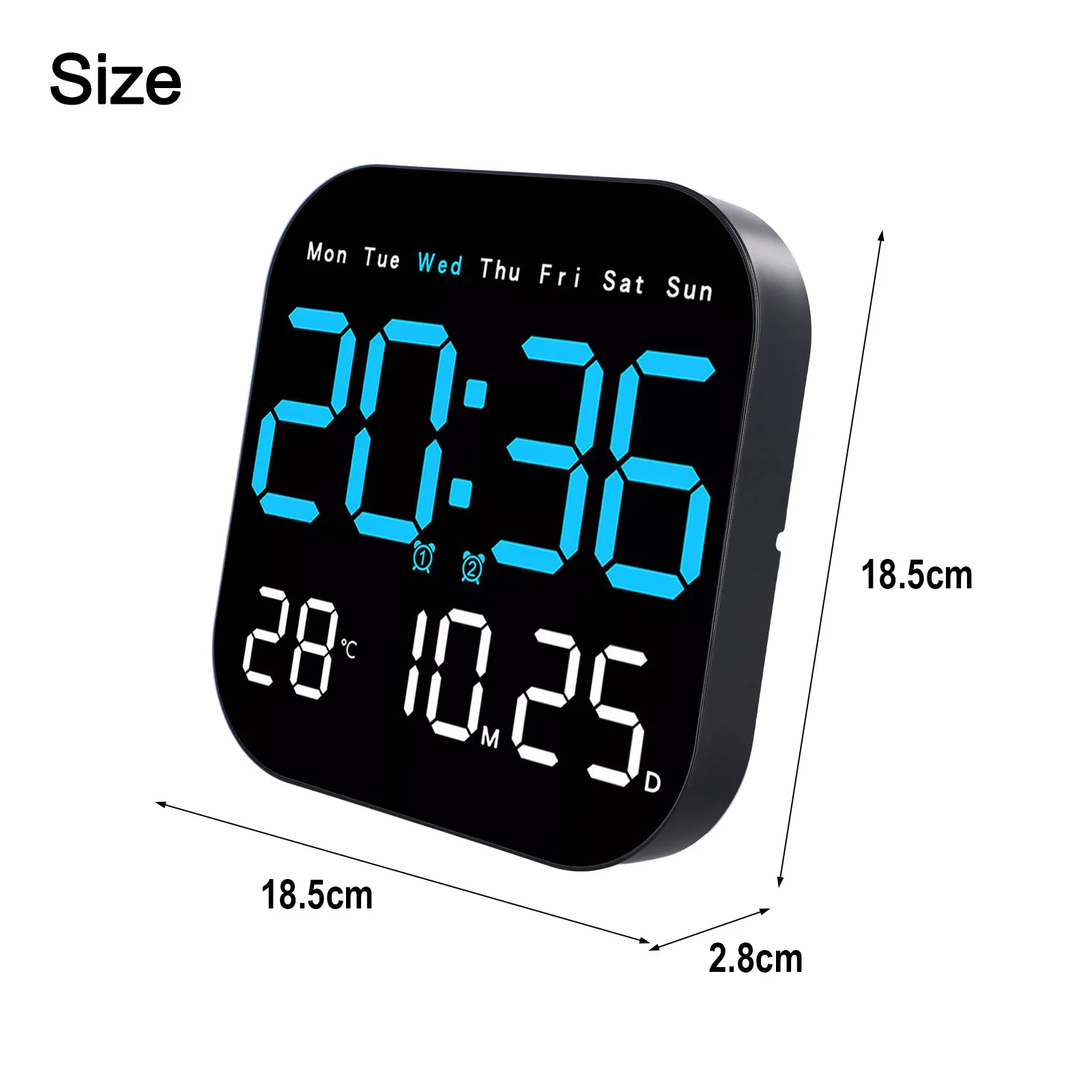 LED Digital Wall Clock With Remote Control Temperature Humidity Date Week Display Countdown Timing Clock Home Decor