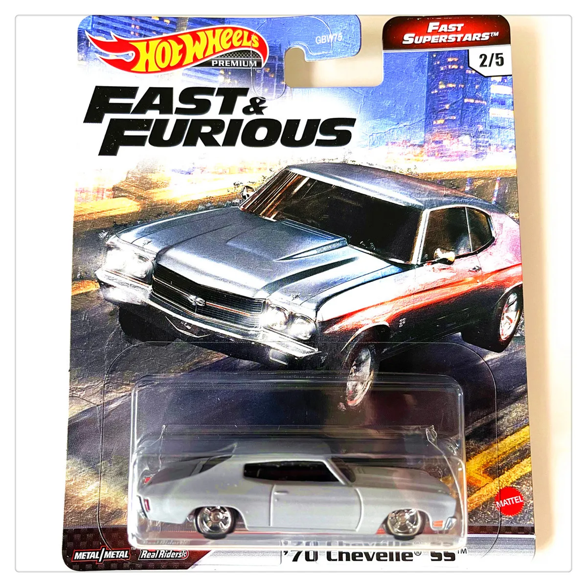 Hot Wheels  Original Fast And Furious Series Gbw75 Car Model Alloy 1/64 R34 Chevell Ss Dodg Charger Cars Model Collection Gift