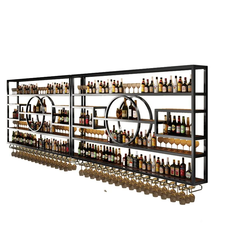 Wall Bar Cabinet Iron Open Cabinets High End Furniture Modern Home Wine Rack Nordic Display Whiskey Showcase Refrigerator Luxury