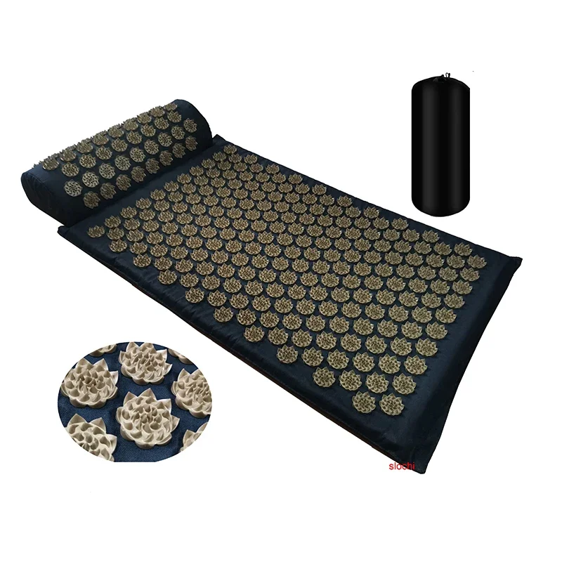 Lotus digitopressione tappetino per massaggio applicatore Lotus Spike Mat cuscino Yoga stuoie collo del piede schiena massaggiatore cuscino Shaki