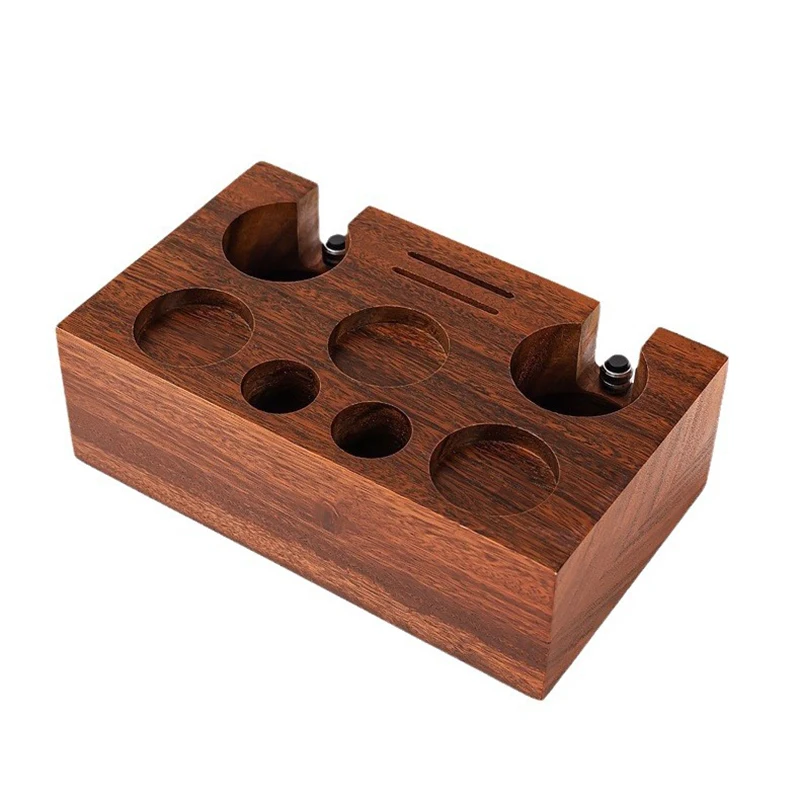 

Double-hole Multi-functional Coffee Powder Press Base Set 51/53/58mm Solid Wood Storage Seat