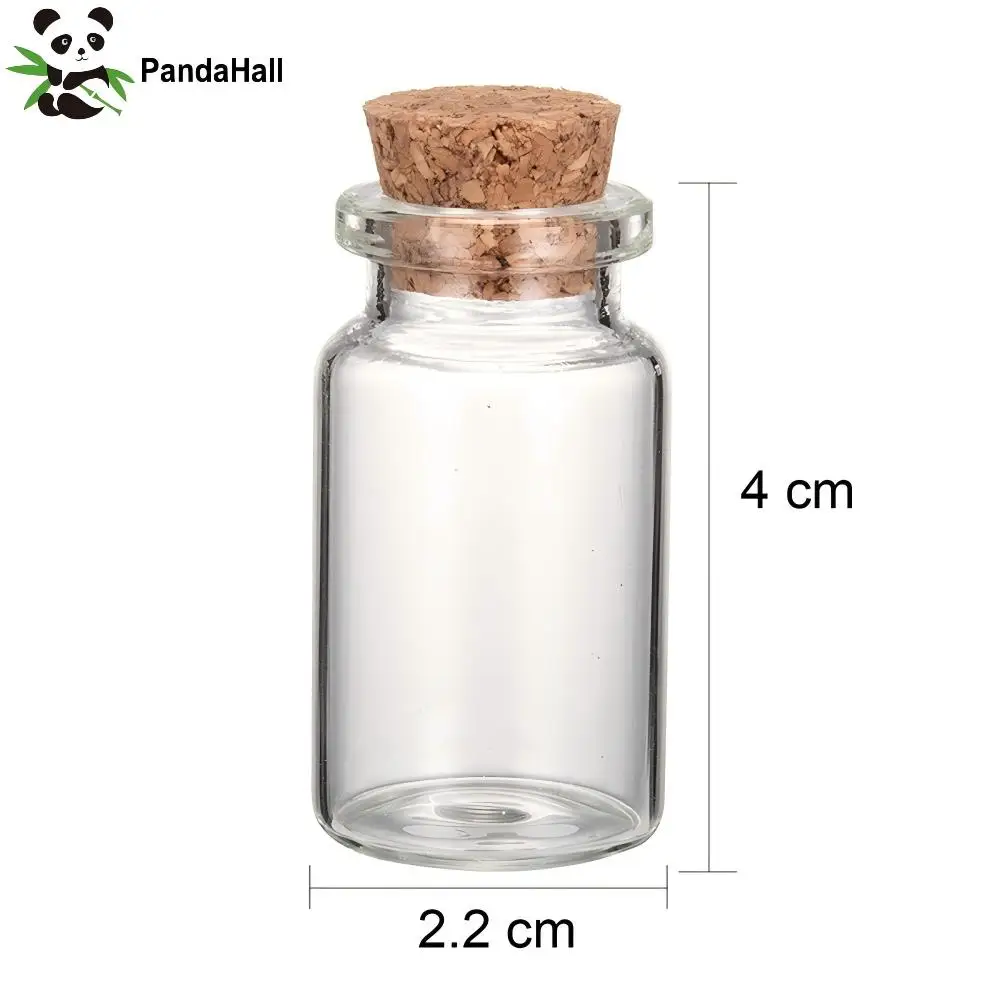PandaHall 10pcs Clear Glass Wishing Bottles with Cork, 40x22mm for Jewelry Beads Storage, Mini Gift Containers, Craft Making