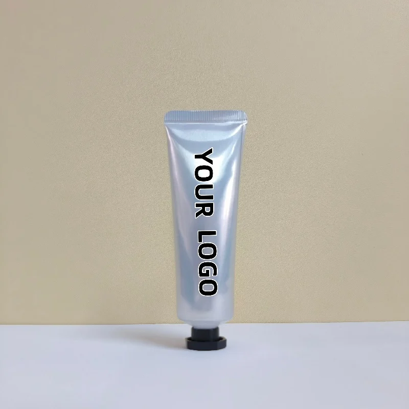 【شعار مخصص】50 قطعة 30 جرام غطاء مثمن أسود مخصص غطاء الوجه الفضة الألومنيوم والبلاستيك أنبوب مواد تغليف مستحضرات التجميل