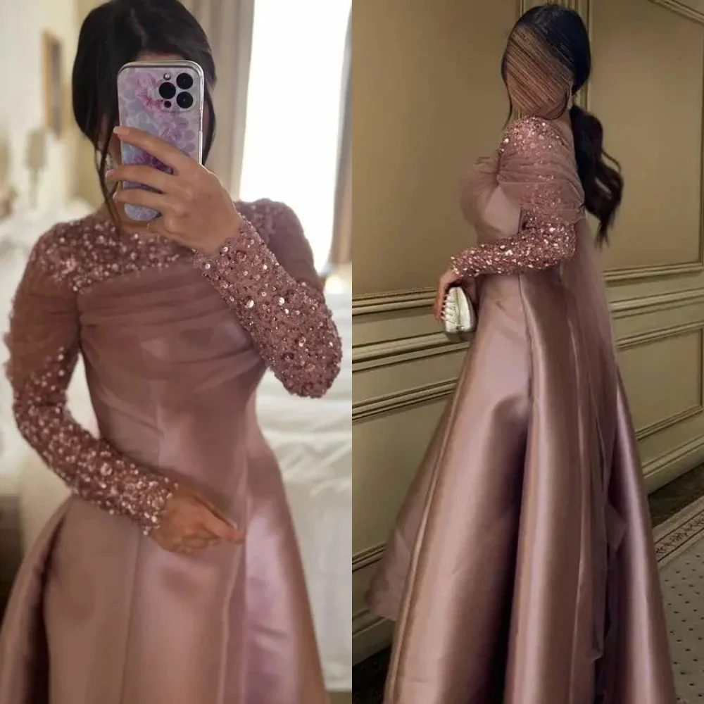 

Prom Dresses Intricate Fashion Jewel A Line Satin Beading Satin Formal Occasion Gown платье летнее женское