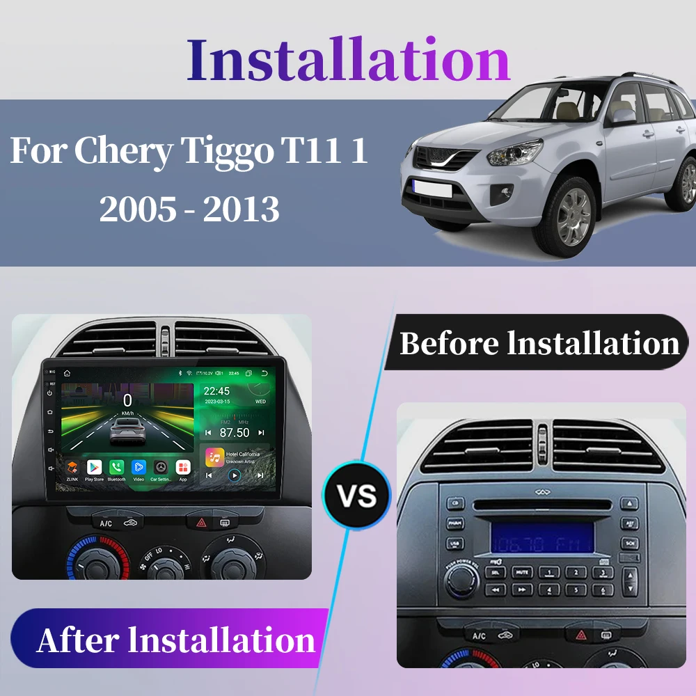 For Chery Tiggo T11 1 2005 - 2013 Car Radio Android Multimedia Video Player Navigation GPS Carplay Touch Screen Auto Stereo WIFI