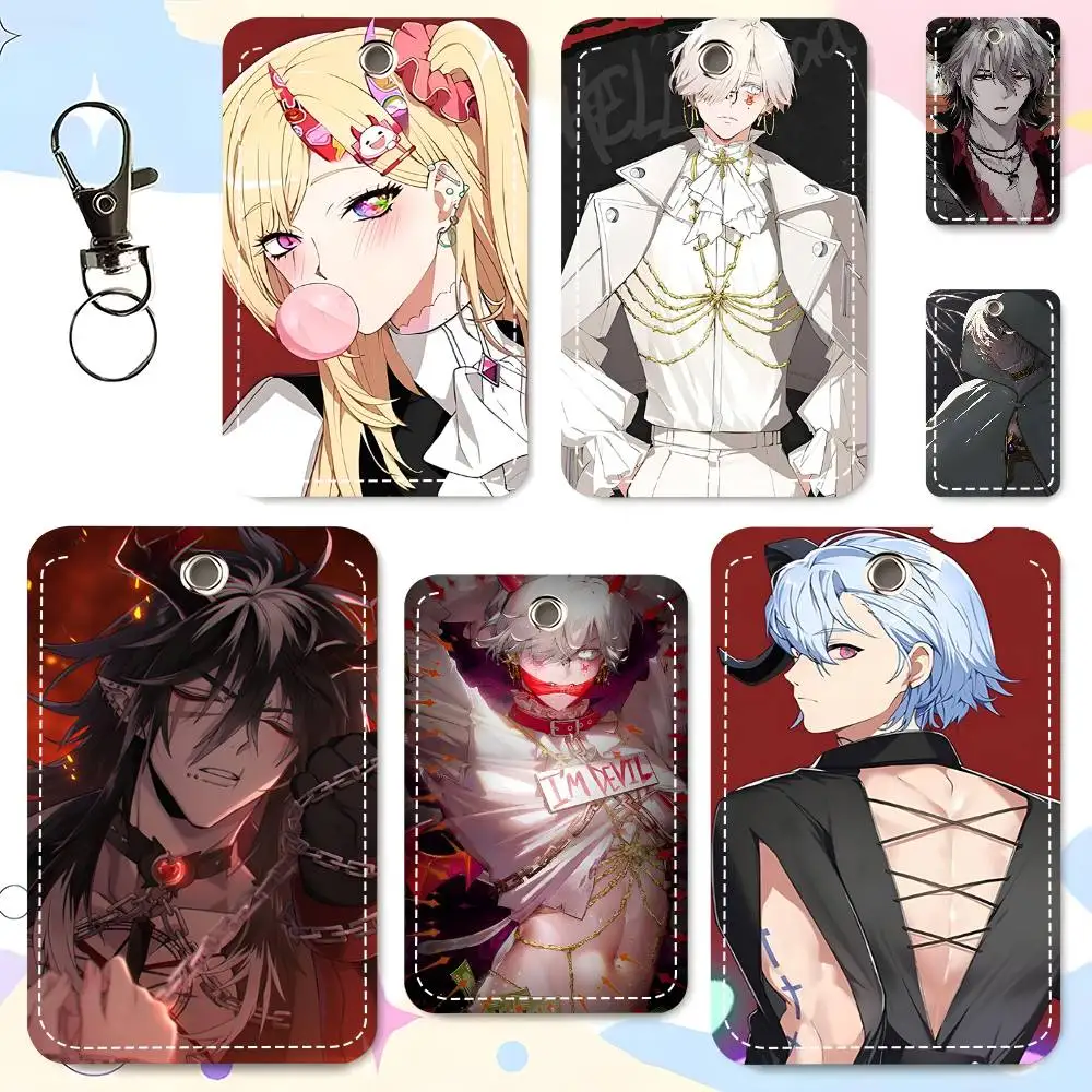 1pc Game What In Hell Is Bad Card Case Keychain Access Card Bag Key Tag Ring Leather Card Holder Key Ring Access