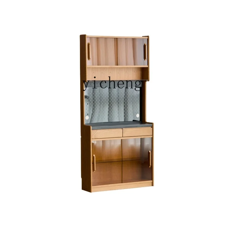 TQH solid wood rock slab dining side cabinet mini ultra-narrow wall integrated locker restaurant ultra-thin storage side cabinet