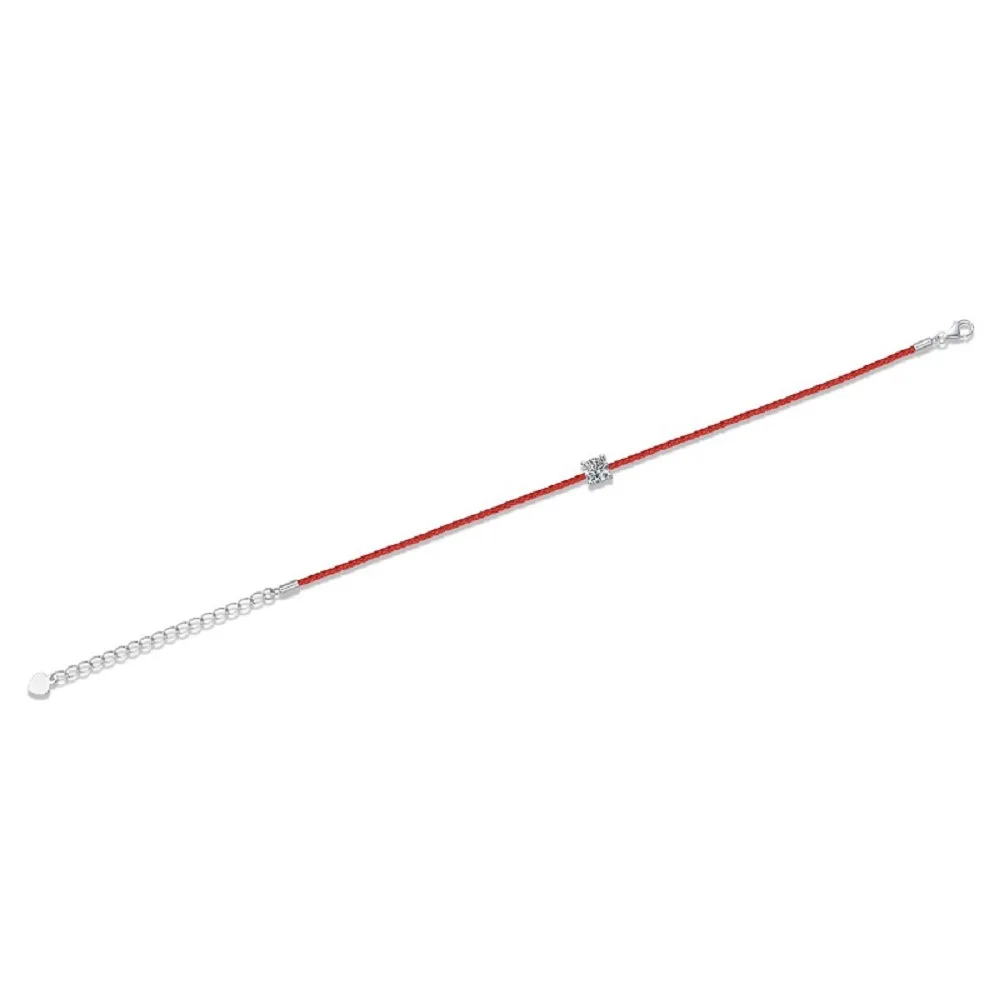 925 Sterling Silber 0,5ct D VVS Moissanit Rotes Seil-Armband für Damen Feiner Schmuck Hochzeit Verlobung Party Weihnachtsgeschenk – Detail 10