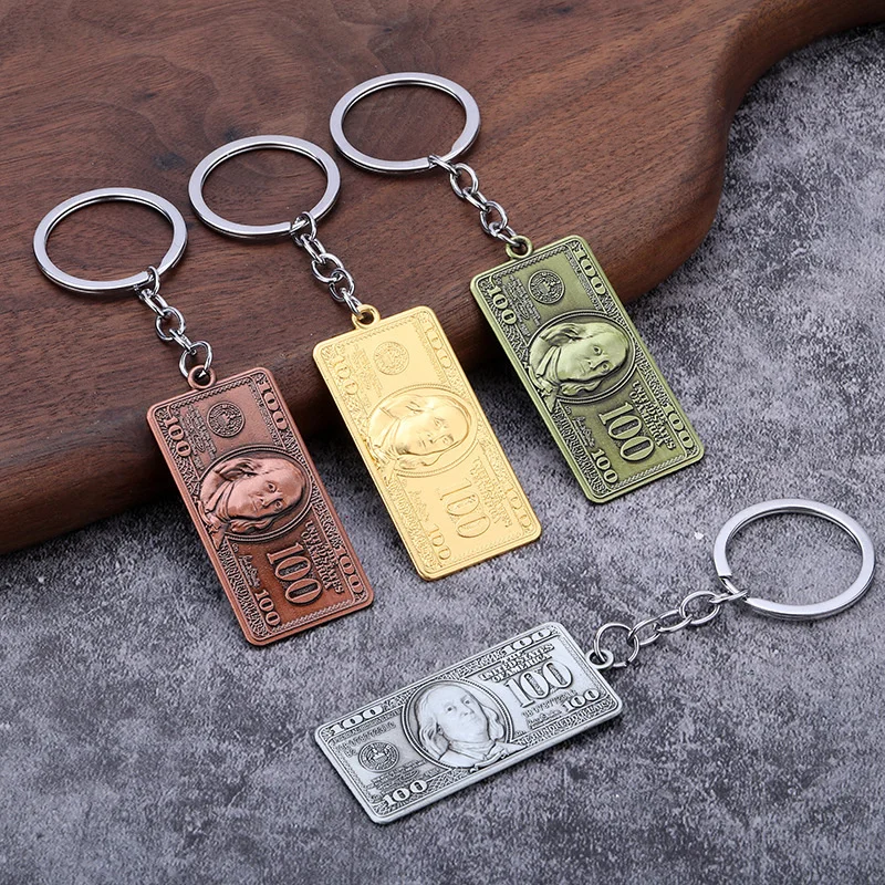 Cute Vintage Dollar Model Keychain Accessories Keychain Couple Matching Airpods Keyrings Pendant Wholesale Items For Boutique