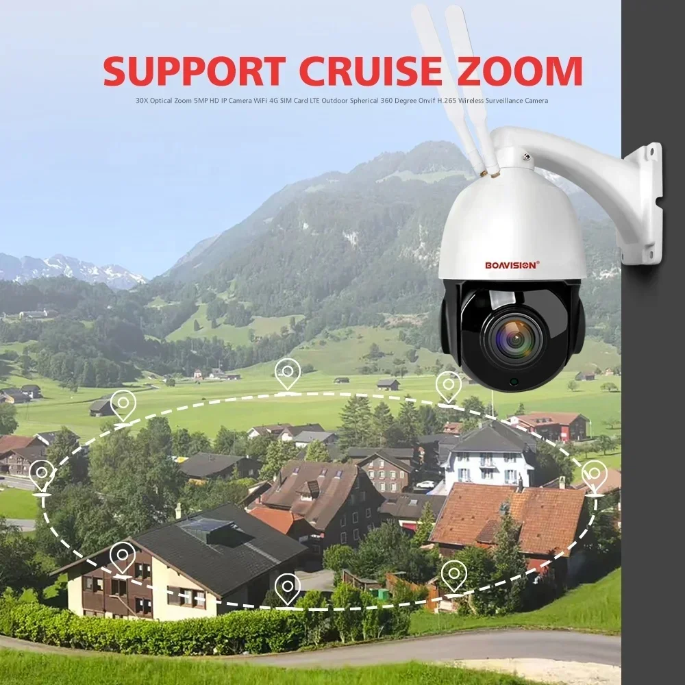 

Outdoor IP Camera 8MP 5MP 4G Sim Card WIFI POE AI Auto Tracking 30X Zoom PTZ Speed Dome Two Way Audio IR 80m Surveillance Camera