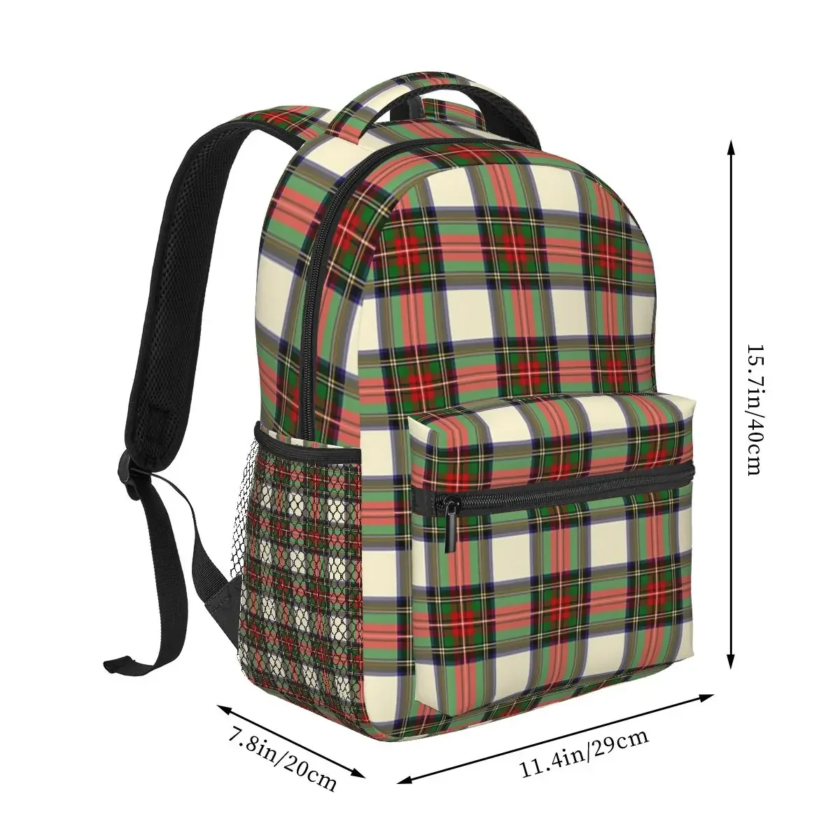 Stewart Dress Tartan Backpacks Boys Girls Bookbag Children School Bags Cartoon Travel Rucksack Shoulder Bag Large Capacity