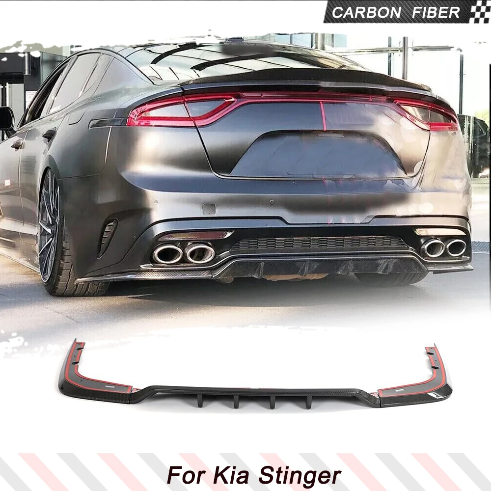 Carbon Fiber Rear Bumper Diffuser Lip Spoiler For KIA Stinger GT EX Hatchback 2018-2022 Car Rear Diffuser Lip Spoiler Guard