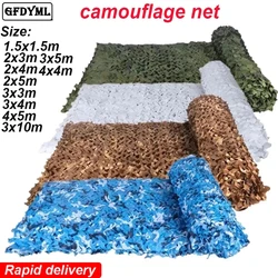 1.5mx1m 4mx5mCamouflage Nets White Blue Beige Desert for Hunting Hiding Mesh Outdoor Awning Garden Shading Gazebo