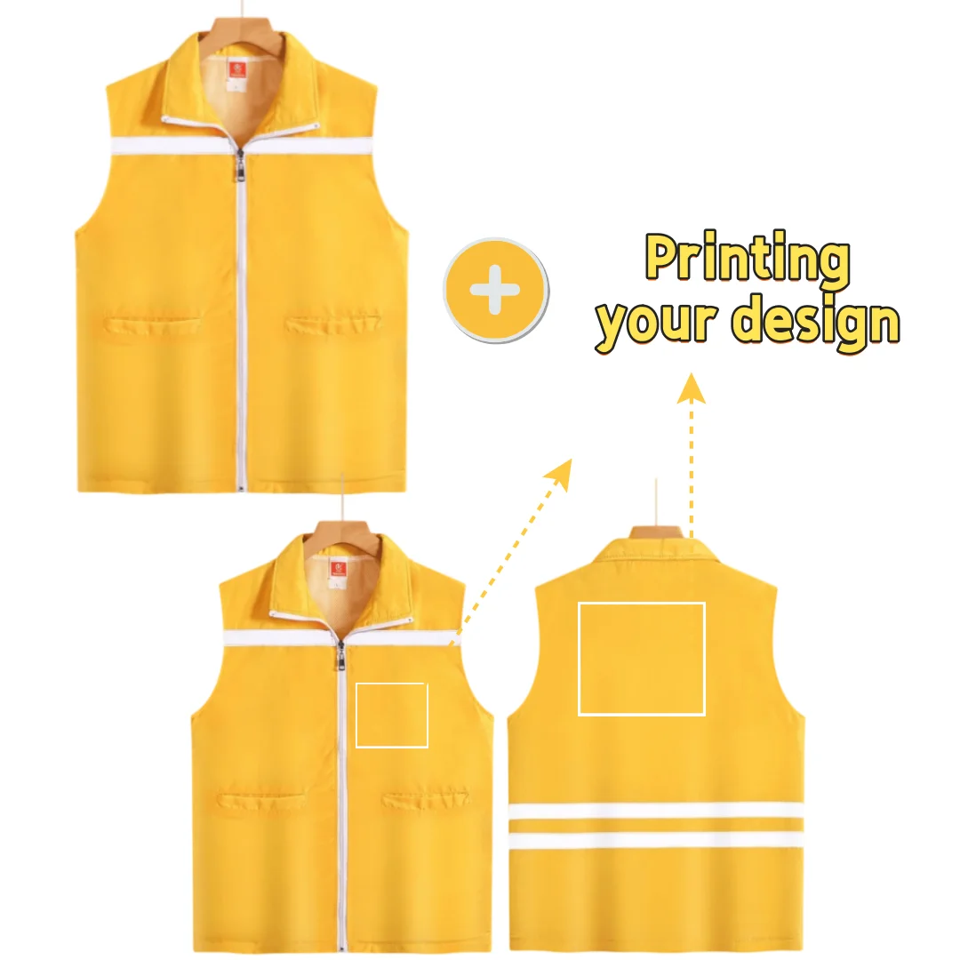 New 2026 Printed Logo Vest Unisex Workwear Uniform Outwear for Men And Women Volunteer Advertising Jacket Vest