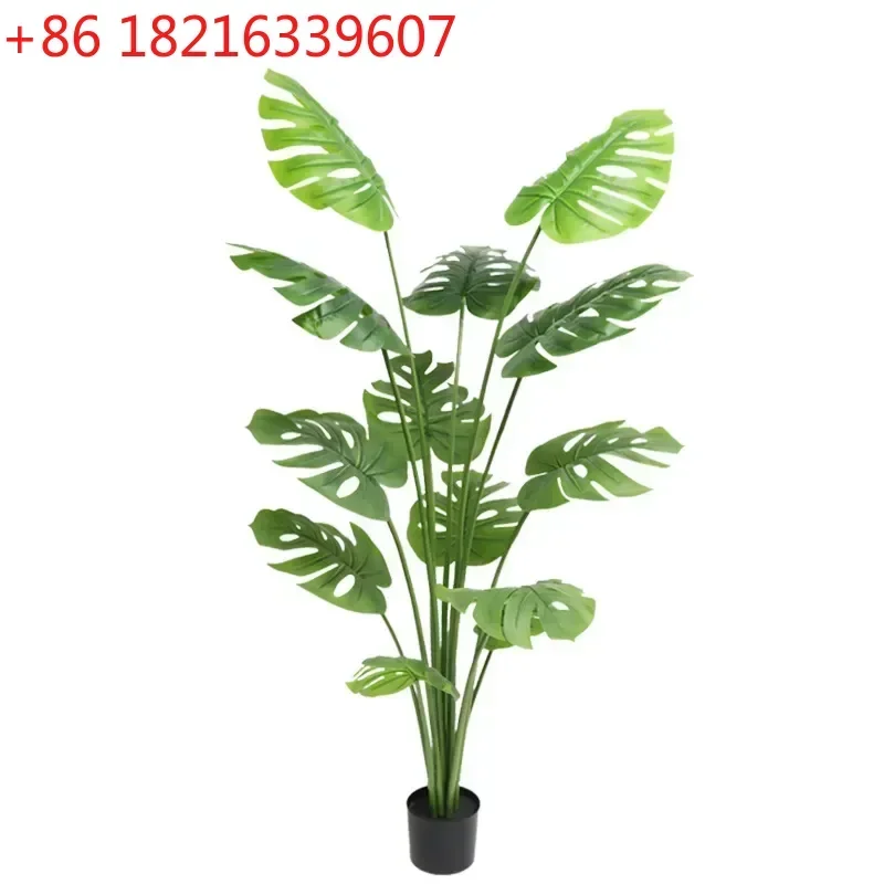TAO Artificial Turtle Back Plant Potted Simulation Fake Tropical Green Leaves Plants Home Office Garden Decoration Housewarming