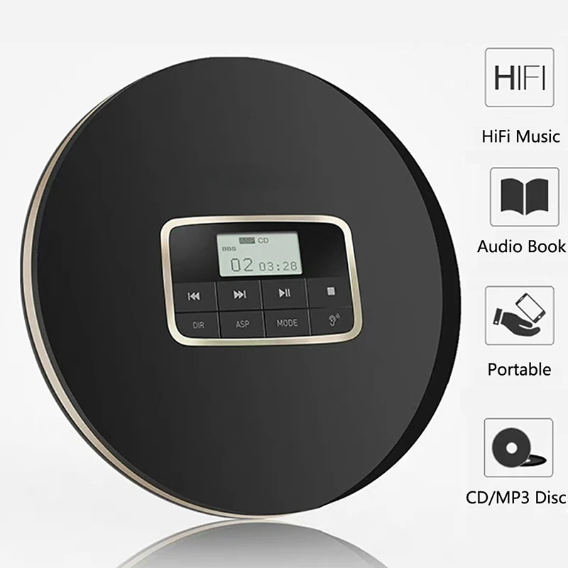 

Bluetooth Portable CD Player LCD Display Anti-Skip Shockproof Car Stereo Earphone Personal Compact Disc CD Walkman MP3 Player