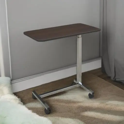 Overbed Bedside Table with Wheels for Home, Nursing Home, Assisted Living, or Hospital use