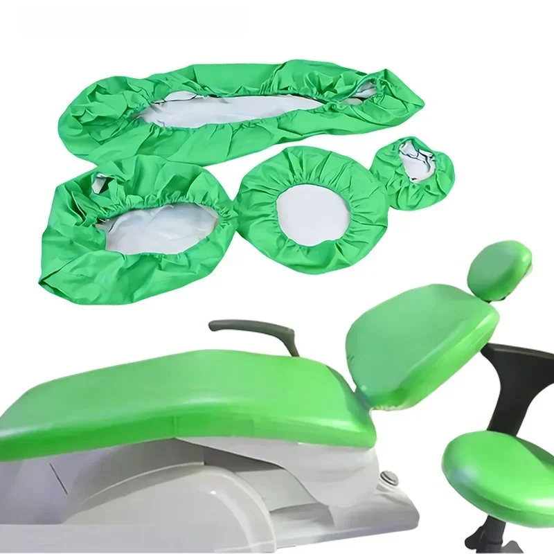 4Pcs/Set Dental Unit Chair Seat Cover PU Leather Elastic Waterproof Protective Case Chair Cover Protector Dentist Equipment