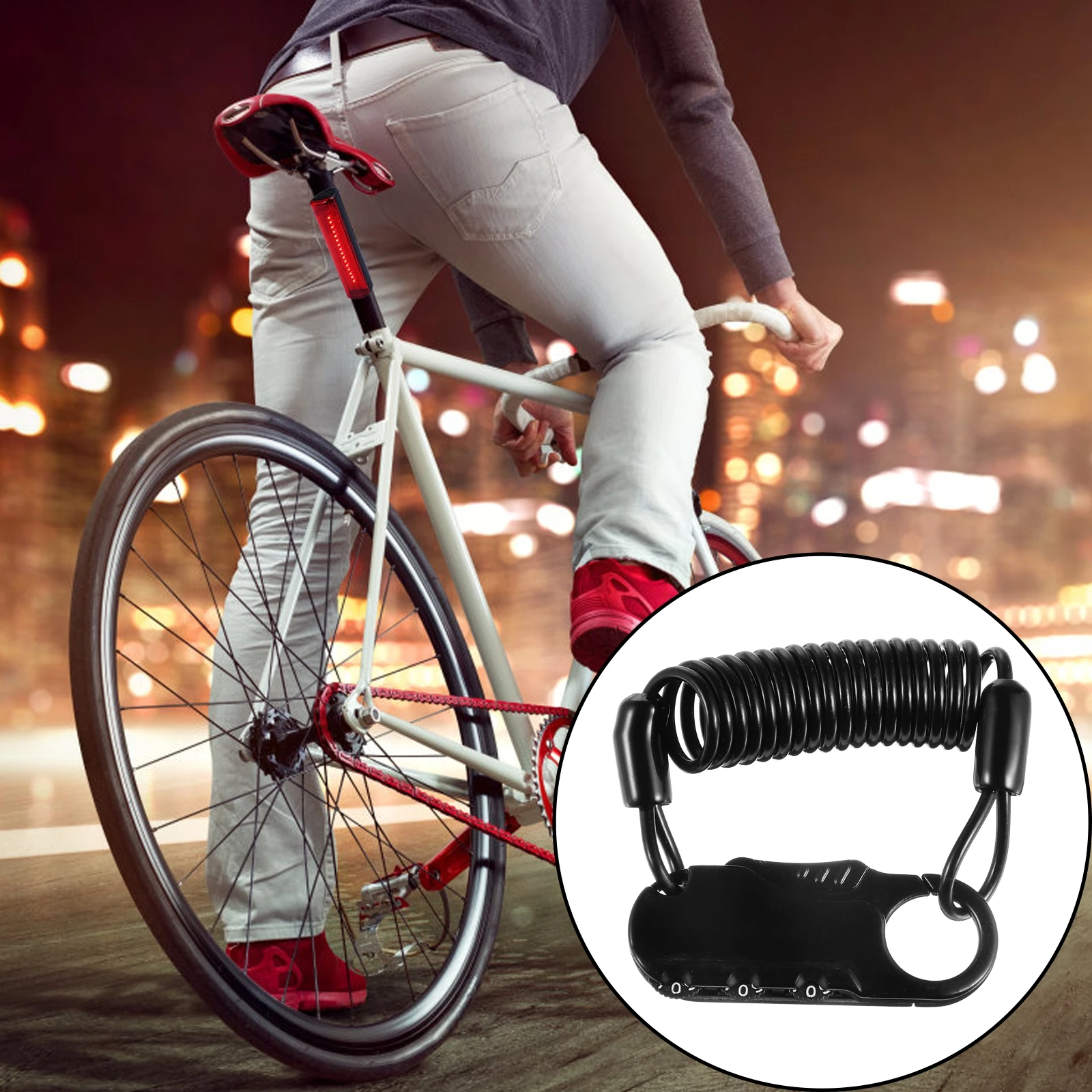 

Lock Zinc Alloy Durable 3 Digits Password Small Size Portable Bike Cable Motorcycle Anti-theft Carabiner Brake Disc Lock