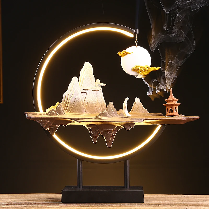 Catalytic Lamp Luxury Home Decor Incense Smoke Waterfall Bedroom Aesthetic Decoration Holder Quemador De Incienso Zen Fountain