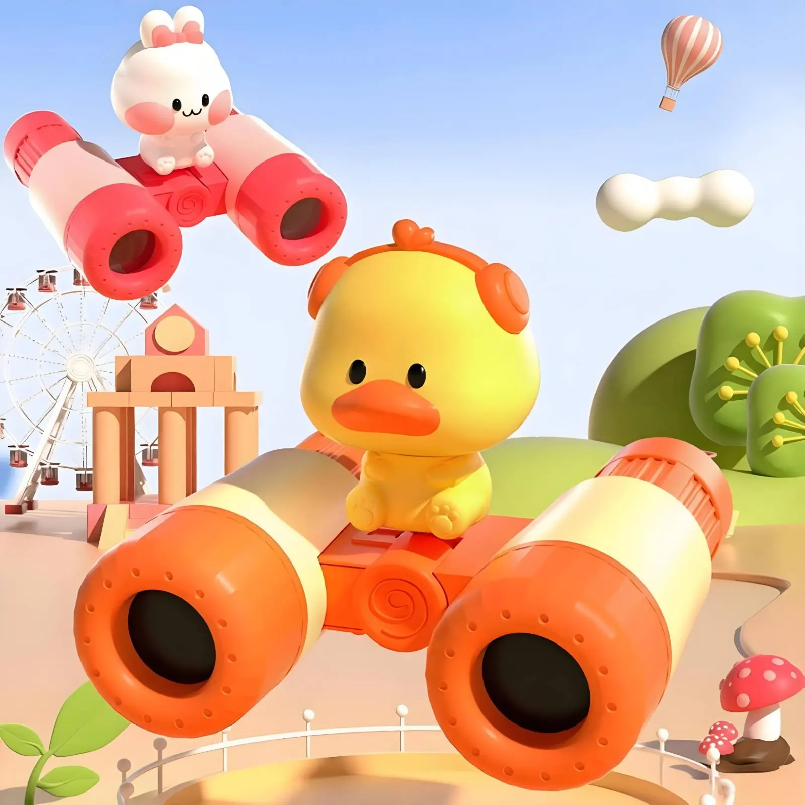 Children's Binoculars Toy Lightweight Portable Telescope Toy Mini Telescope Double Barrel Viewing Tool No Batteries Required