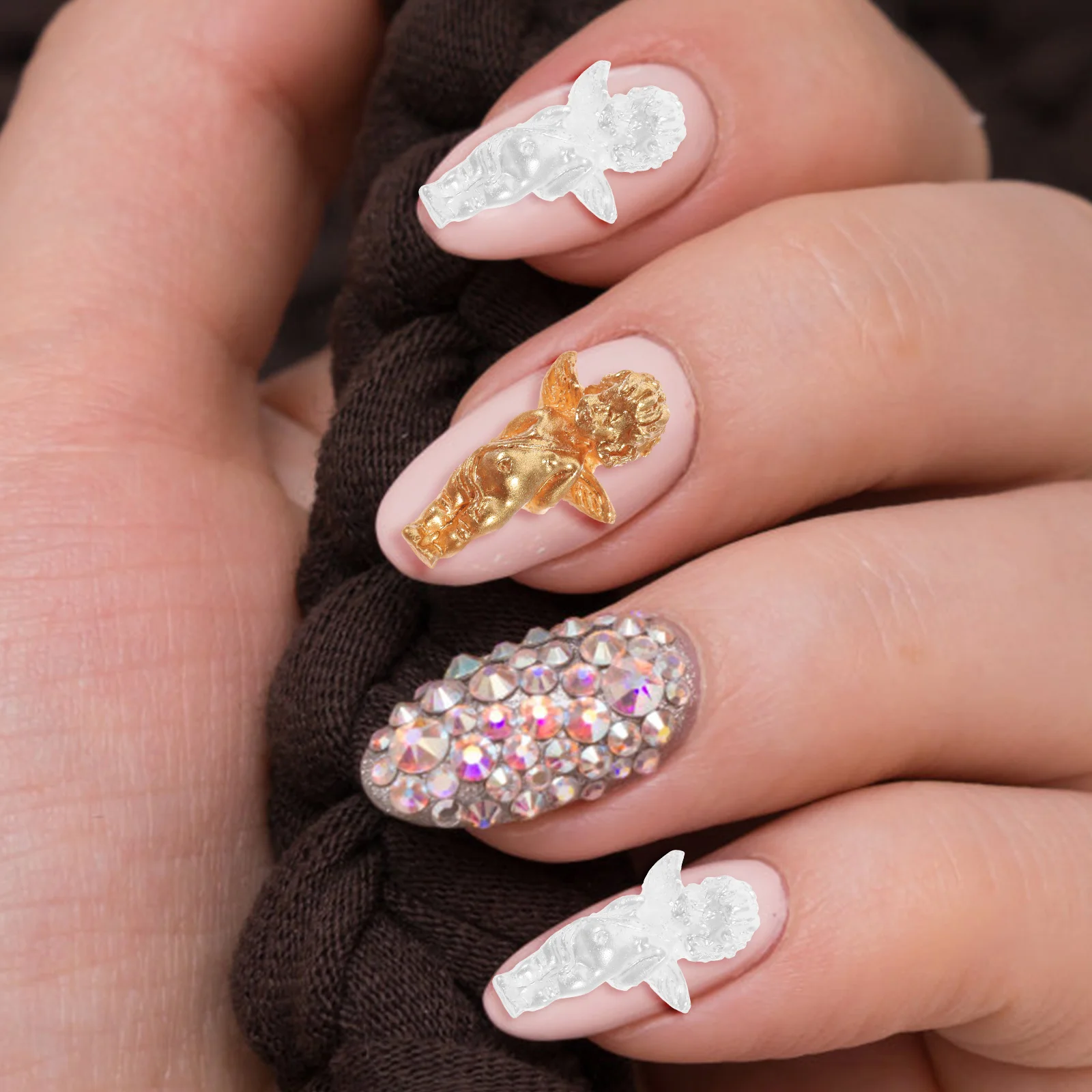 

80 Pcs Tiny Angel Iridescent Decoration Decorative Manicure Nail Art Charms Cupid