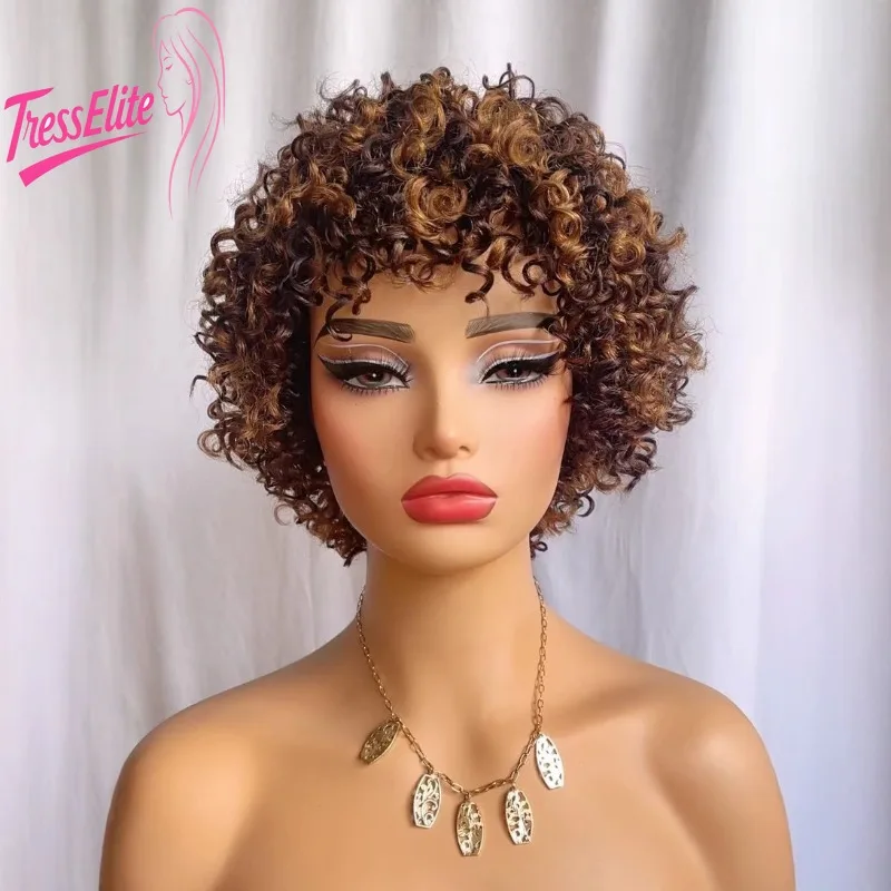 آلية عالية الجودة سماعة شعر بشري كامل شعر مستعار قصير الصوف لفة P4/30 # /اللون الطبيعي 8 بوصة ريمي عذراء برازيلي كثافة 180% #2