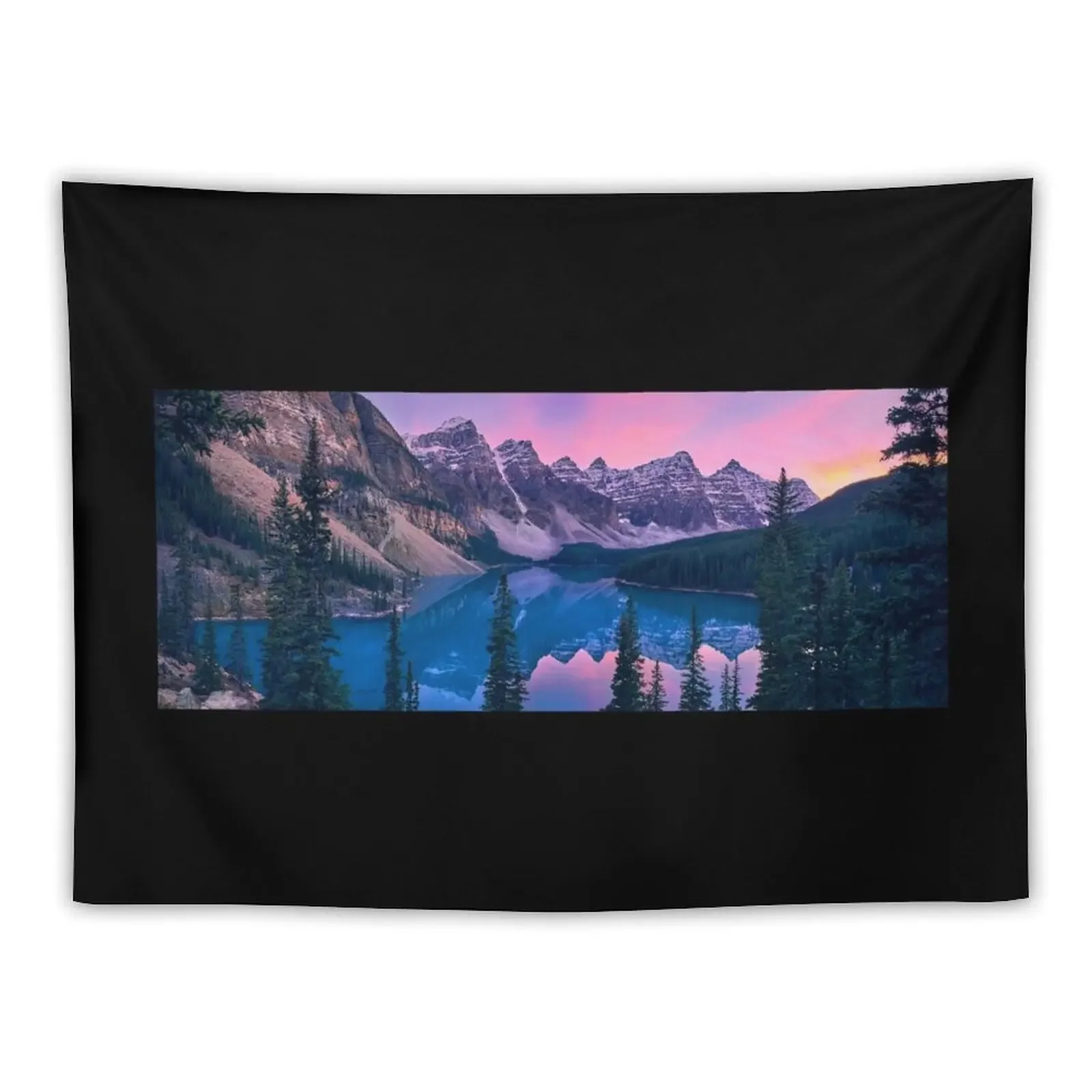 Lake Moraine Sunset Tapestry Wall Deco Room Decor Aesthetic Wall Mural Tapestry