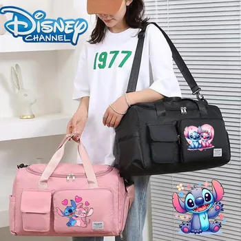 תיק יד של סטיץ' דיסני אנימה אנג'ל בנפח גדול עם מחזיק נעליים תיקי כושר ספורט עסקיים ניידים תיק נסיעות קאוואי פרומו