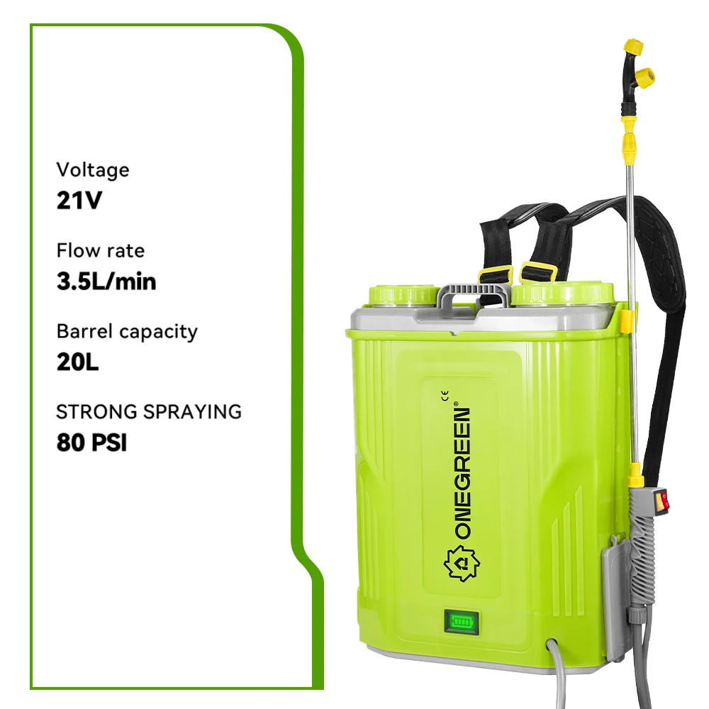 ONEGREEN 20L High Capacity Rechargeable Electric Sprayer Lawn Garden Spraying Irrigation Power Tools For Makita 18V Battery Pin