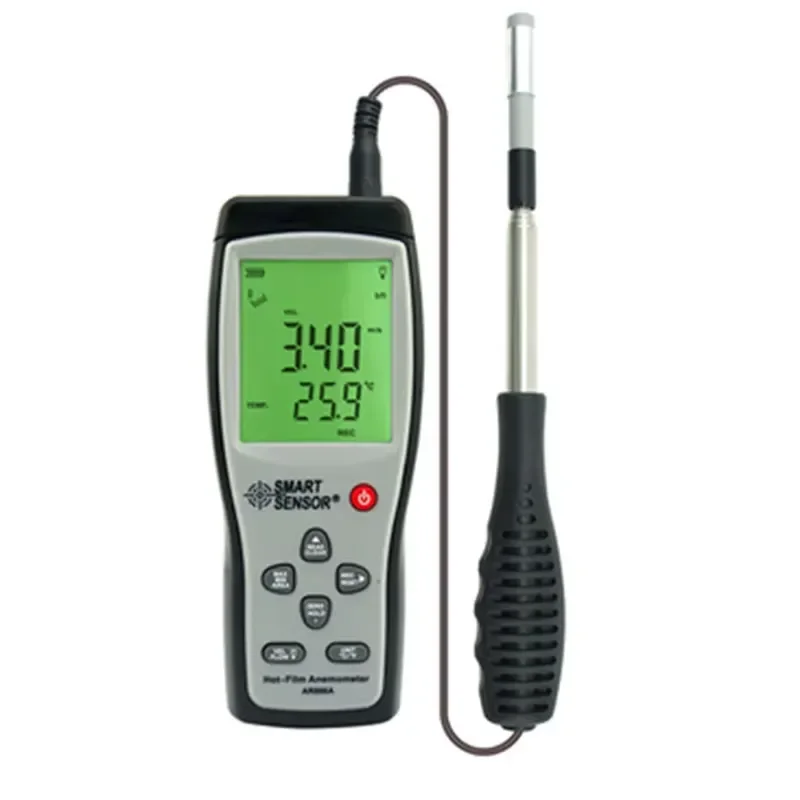 for AR866A Intelligent Sensor Hot Wire Anemometer Air Flow Meter 0 to 9999 Cubic Meters Per Minute Wind Speed Tester