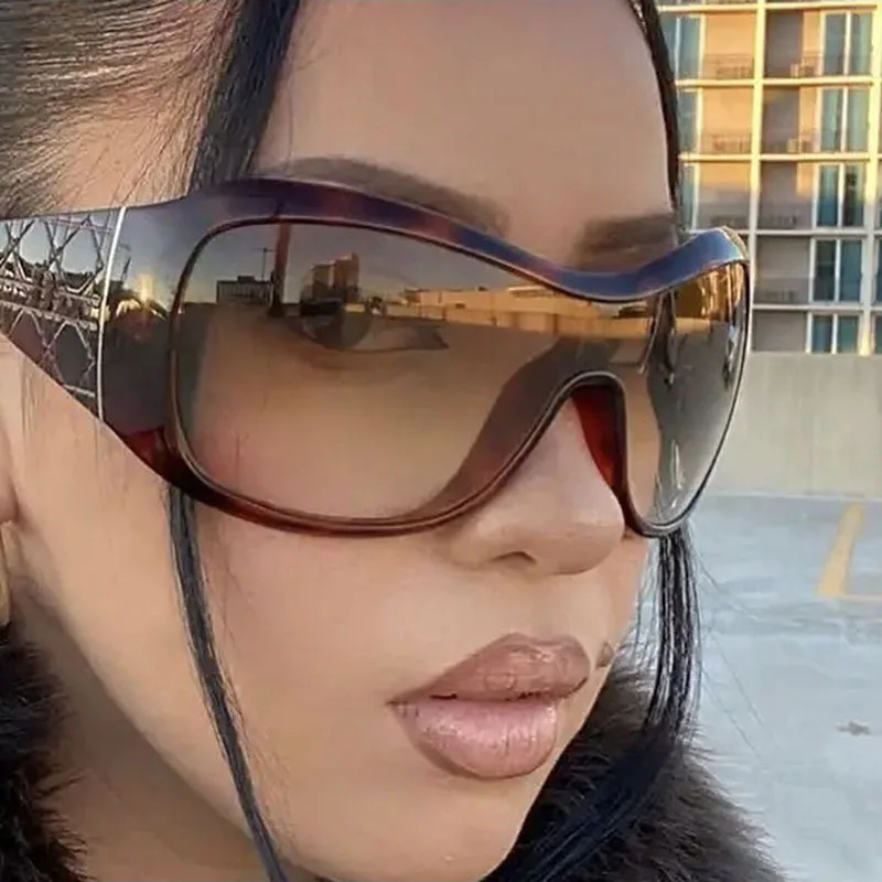 جديد فاخر المتضخم Y2K النظارات الشمسية للنساء الرجال خمر مربع شعبية الهيب هوب نظارات شمسية الإناث مثير القيادة الظل UV400