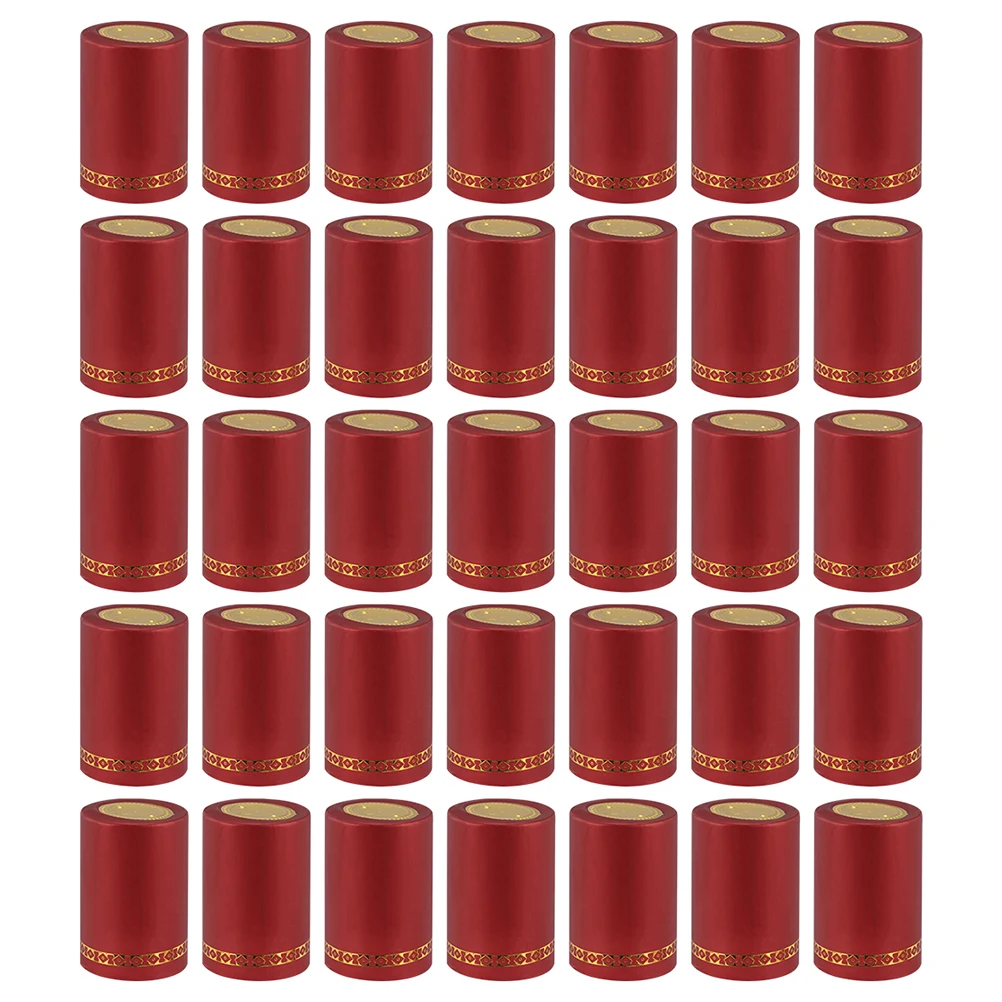 

200pcs Bottle Shrink Caps 32mm Red Sealing Film for Decoration Empty Bottles Heat Shrink Cap Bar Bottle Cover