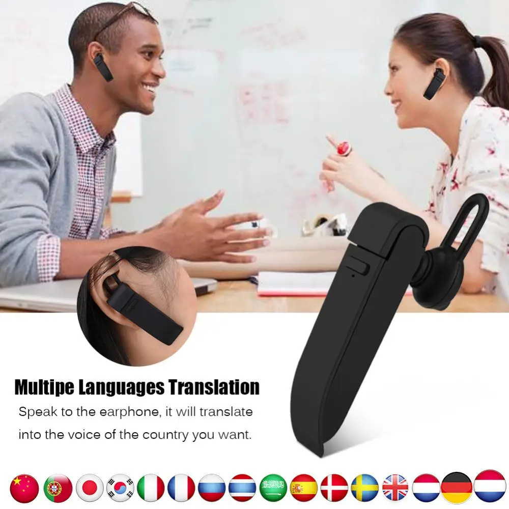 25ภาษา Instant Translator Voice Translator ไร้สาย Bluetooth-ใช้งานร่วมกับหูฟังหูฟังธุรกิจ Voice Translator