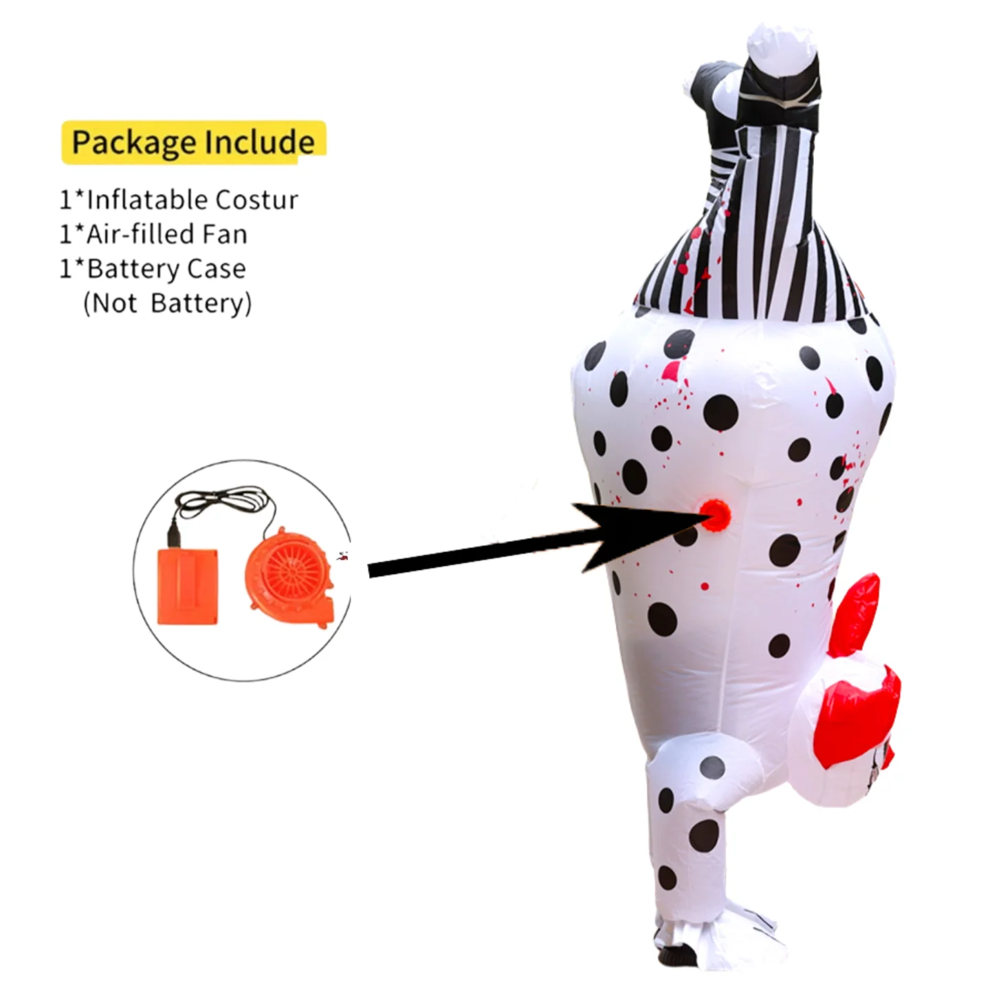 Disfraz inflable de payaso malvado invertido, programa de fiesta de Halloween para adultos, ceremonia de apertura de carnaval dividida en disfraces de utilería