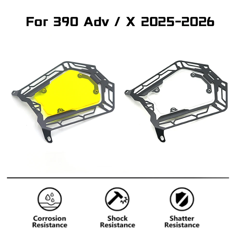 

Motorcycle Accessories For 390 ADV Headlight Cover Protector Grill Guard For 390 Adventure X 2025 2026 Yellow / Transparent Len