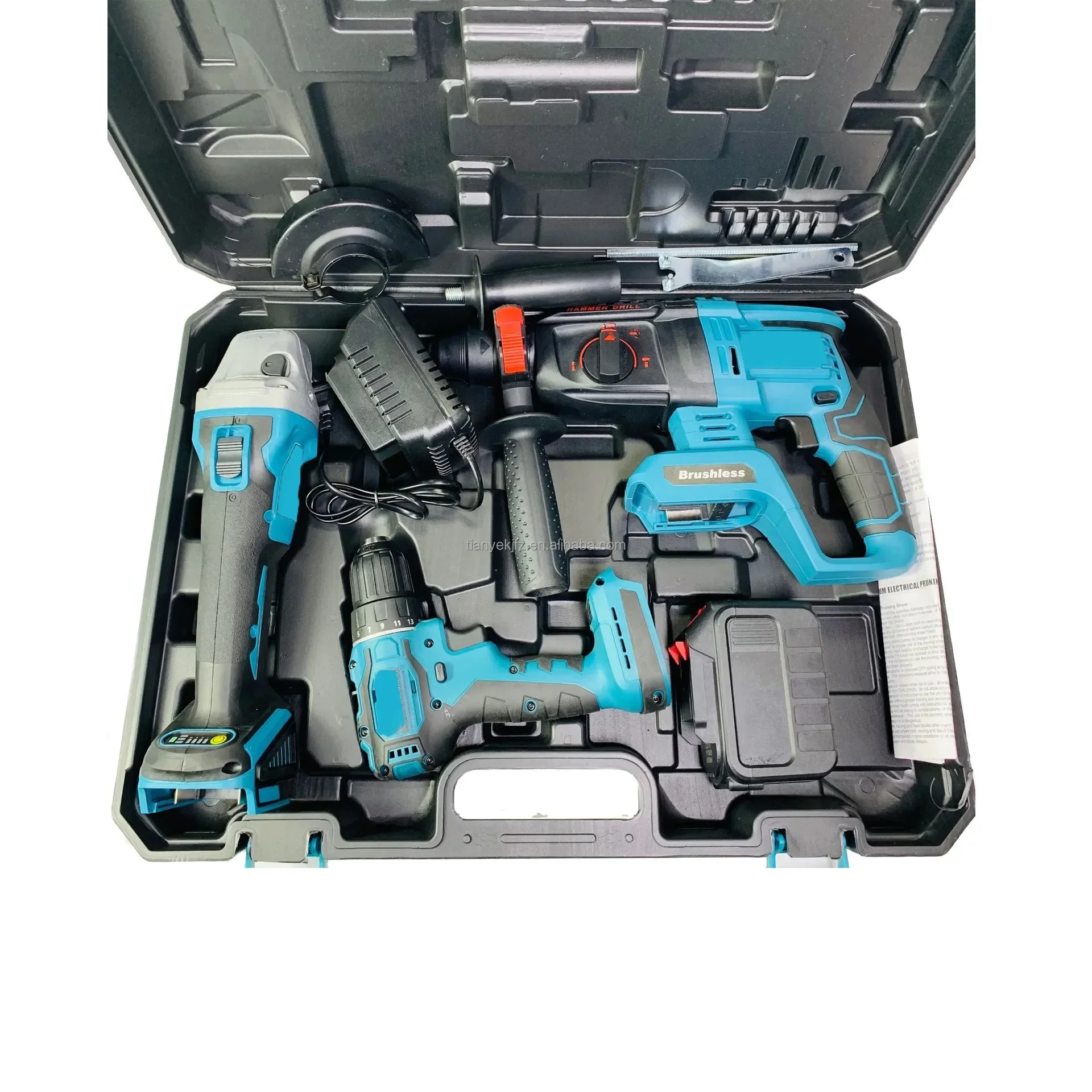 Kit d'outils électriques sans fil, 3 en 1, étui rigide Ty, 54x39x17 OEM, rosée CN, LIA, vente en gros, ensemble de 3 pièces