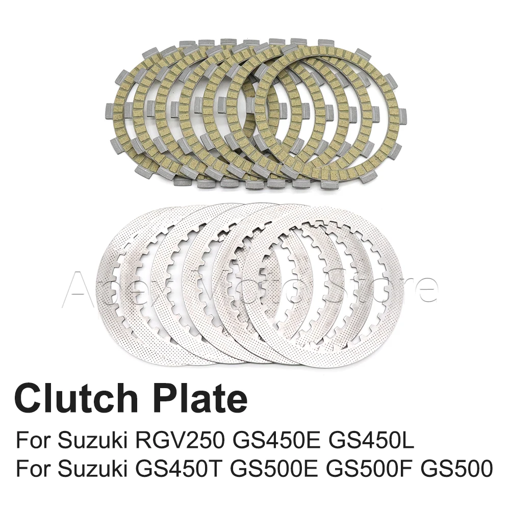 

Motorcycle Clutch Plate Steel Plate Friction Disc Kits For Suzuki RGV250 GS 450E 450L 450T GS450E GS450L GS450T GS500 GS 500 E F