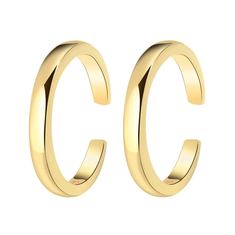 2Pcs Premium Adjustable Toe Rings for Women Open Rings Jewelry Glossy Fade-Resistant Comfort Fit Toe Ring for