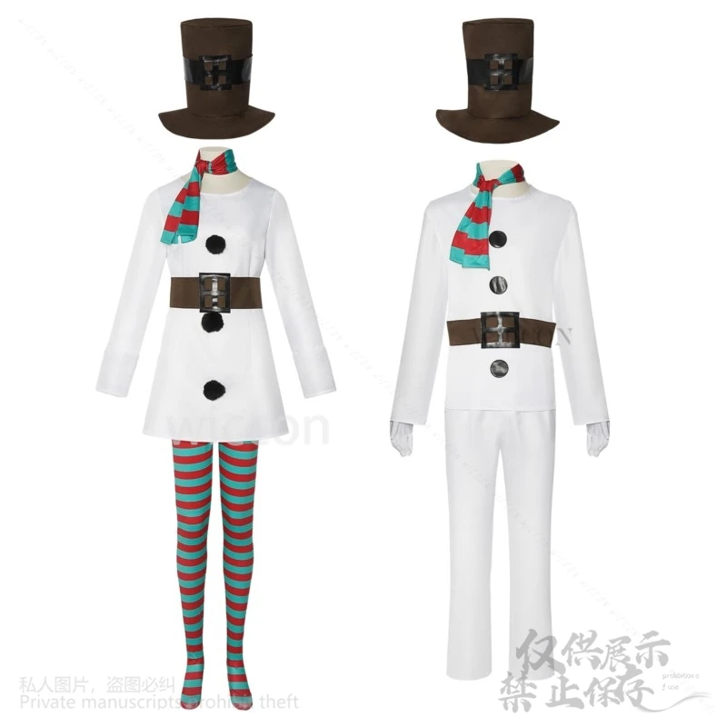 Christmas Cosplay New Costume Anime Snowman Cos Suit For Women Men Party Set Adult Clothing Fantasia Carnival Outfit Customized