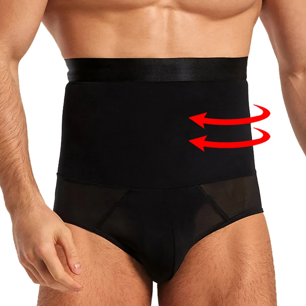 Men's High Waist Shapewear PantiesTummy Control Slimming Briefs Butt Lifter Body Shaper Fitness Compression Underwear Corsets