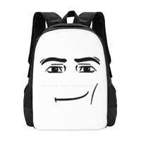 Man Face Hot Sale Schoolbag Backpack Fashion Bags Man Face Funny Gaming Kids Gamer Noob Bloxburg Girl Art Video Game Meme The