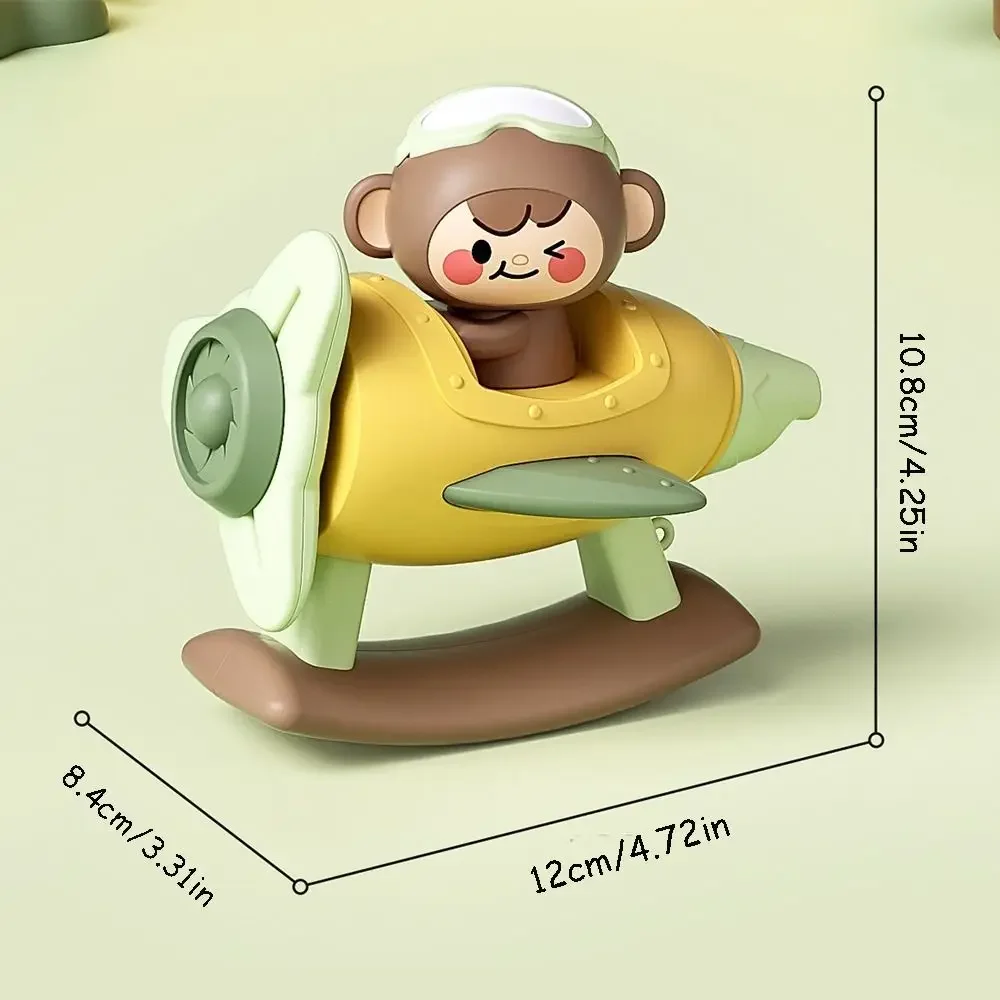 Cute Competitive Kids Gift Monkey Plastic Baby Music Toy Small Airplane Rotating Toy Kids Whistle Toy Enlightening Toy