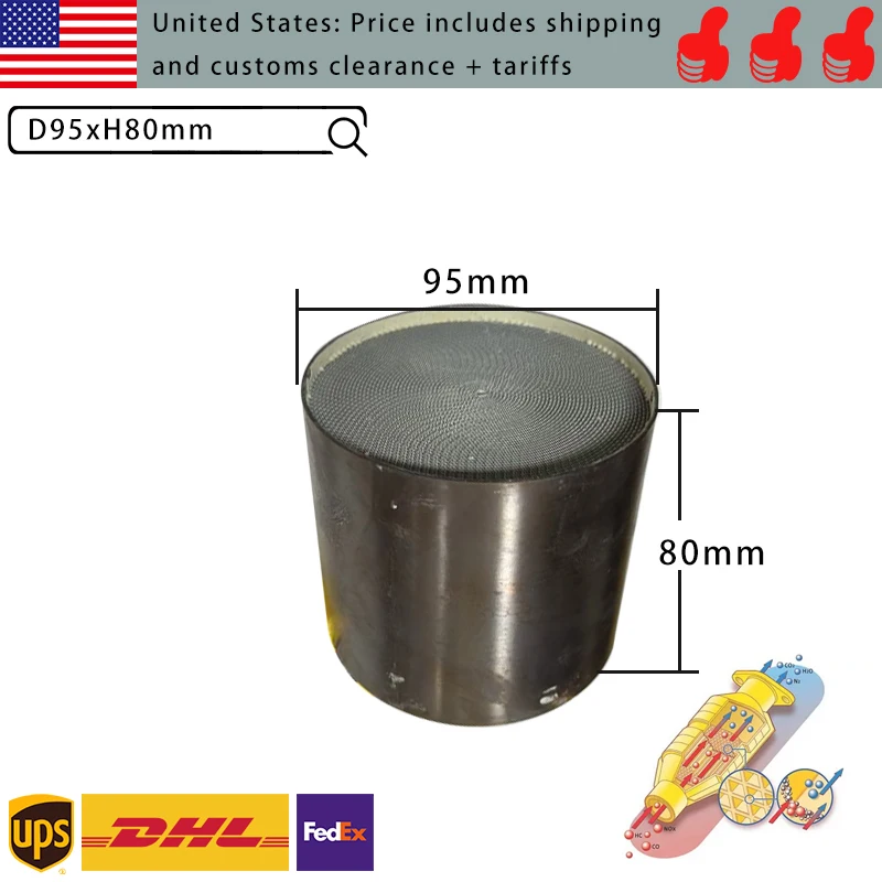 

Каталитический нейтрализатор EURO6 TWC 95x80 мм, 300/400/500 CPSI, для газовых автомобилей, с сотовым сердечником из нержавеющей стали