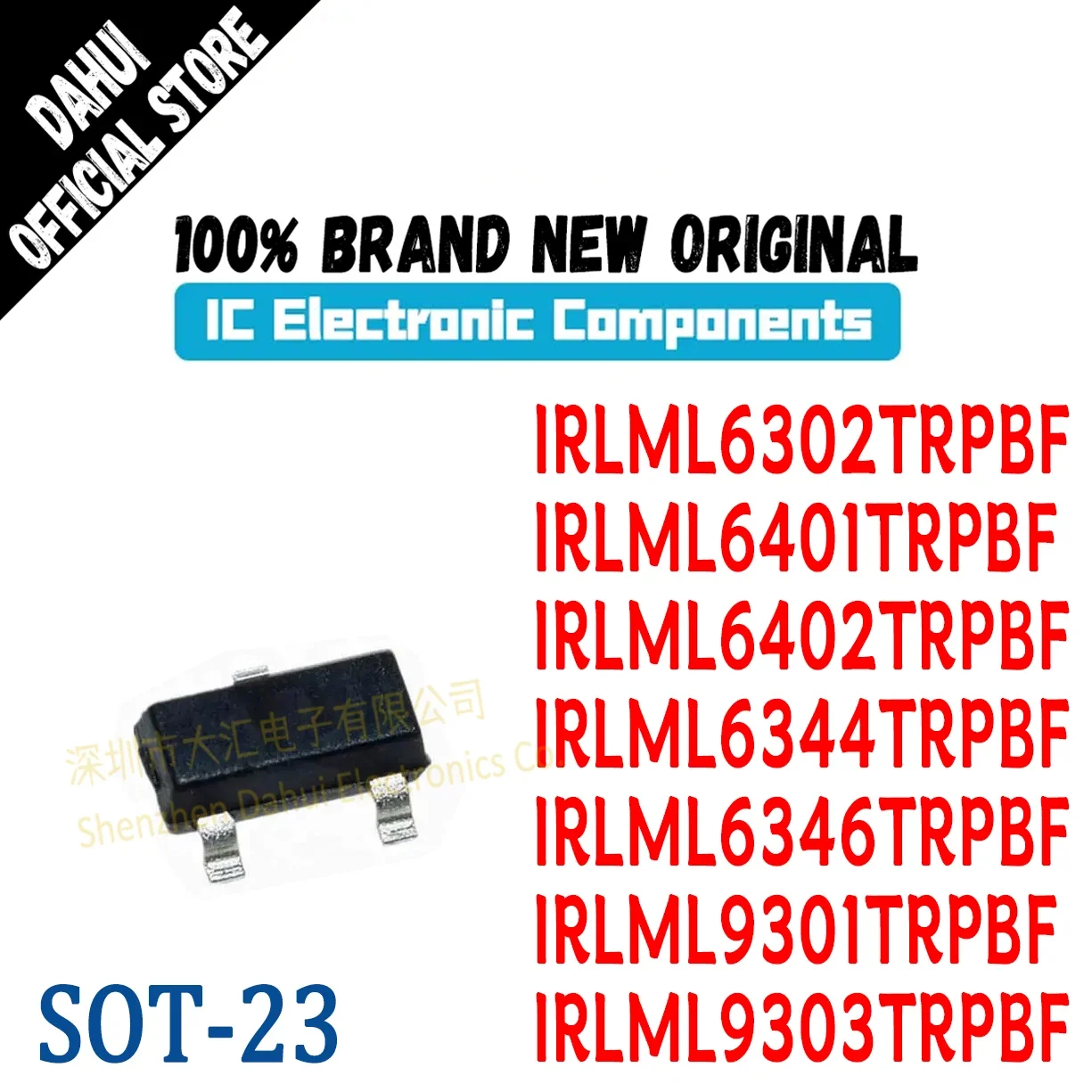50Pcs IRLML6302 IRLML6401 IRLML6402 IRLML6344 IRLML6346 IRLML9301 IRLML9303 TRPBF MOSFET IC Chip SOT-23