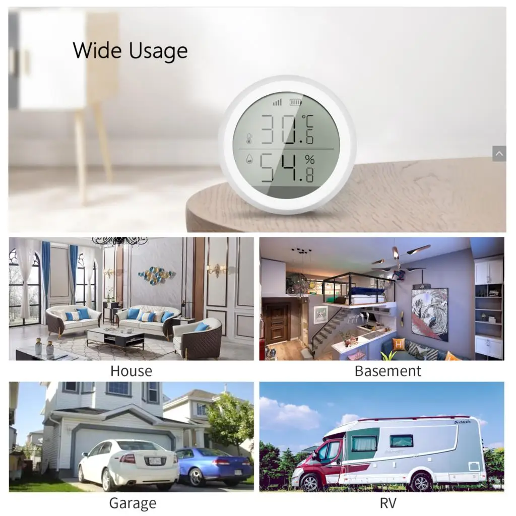 Tuya ZigBee Smart Home Temperature And Humidity Sensor With LED Screen Works With Google Assistant and Tuya Zigbee Hub