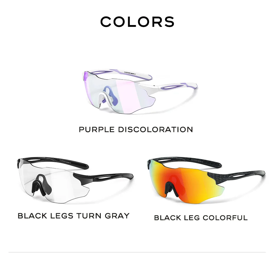 Caponi Verfärbungs-Sportsonnenbrille für Männer und Frauen, Fahrrad-, Fahr- und Angelbrille, 100% UV-Schutz, TR90-Rahmen – Detail 16