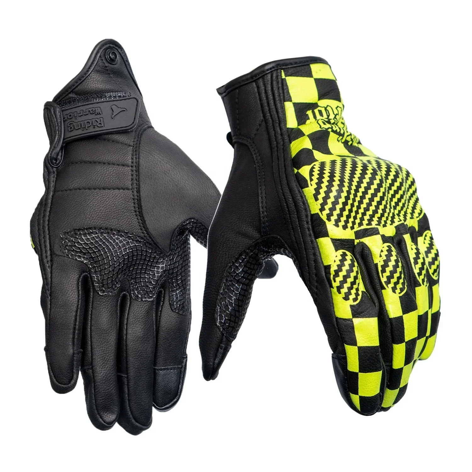 

Real Leather Motorcycle Gloves Waterproof Windproof Winter Warm Riding Fist Palm Protect Touch Operate Full Finger