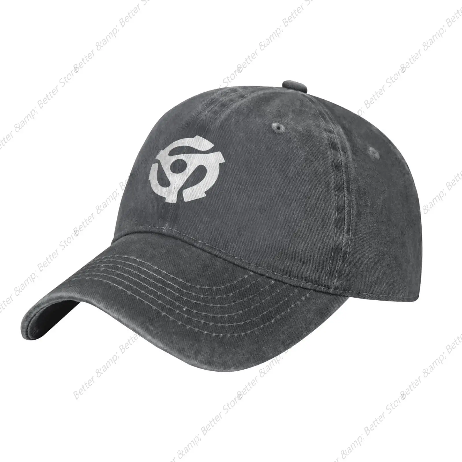 Boné de algodão vintage, Ajustável pai Trucker Hat, Deep Heather Cap, DJ Adaptador 45 RPM, Unisex