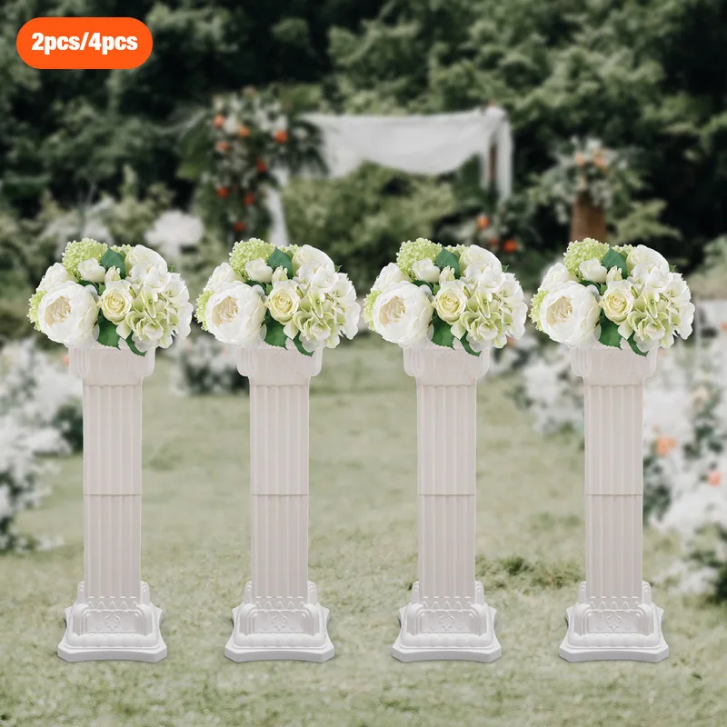 

2 Pcs/ 4 Pcs Wedding Roman Pillar Party Flower Stand Column Wedding Decoration Plastic